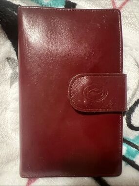 Cartier Red and Gold Logo Leather Case Agenda